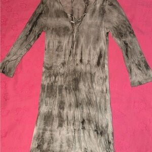 ASTORIA BORN Elegant Tie-Dye Long Sleeve Dress